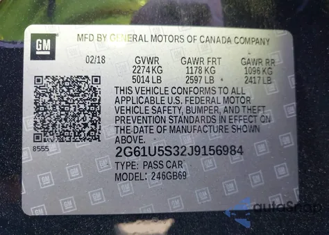 2018 Cadillac Xts W20 Livery Package z USA, uszkodzony, nr VIN 2G61U5S32J9156984